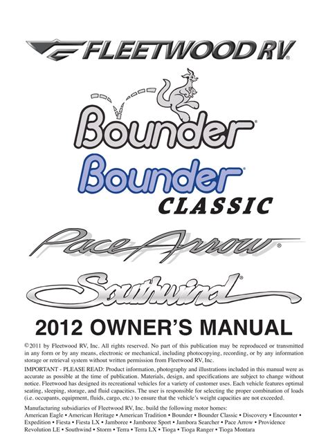 fleetwood rv bounder manual